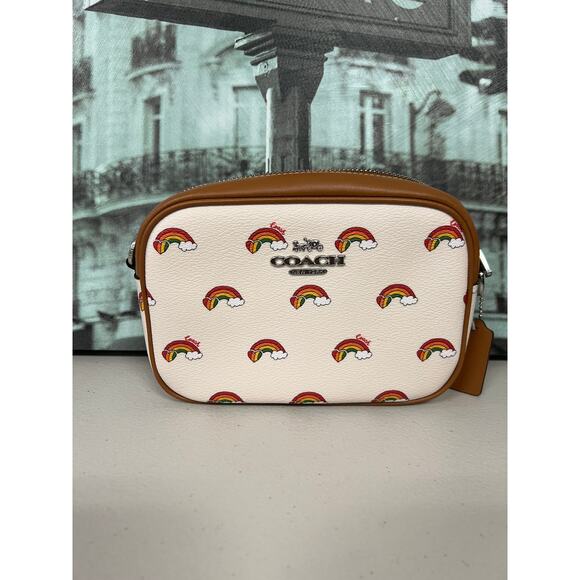Coach Handbags - Coach CJ647 Mini Jamie Camera Bag Crossbody With Rainbow Print Chalk Multi